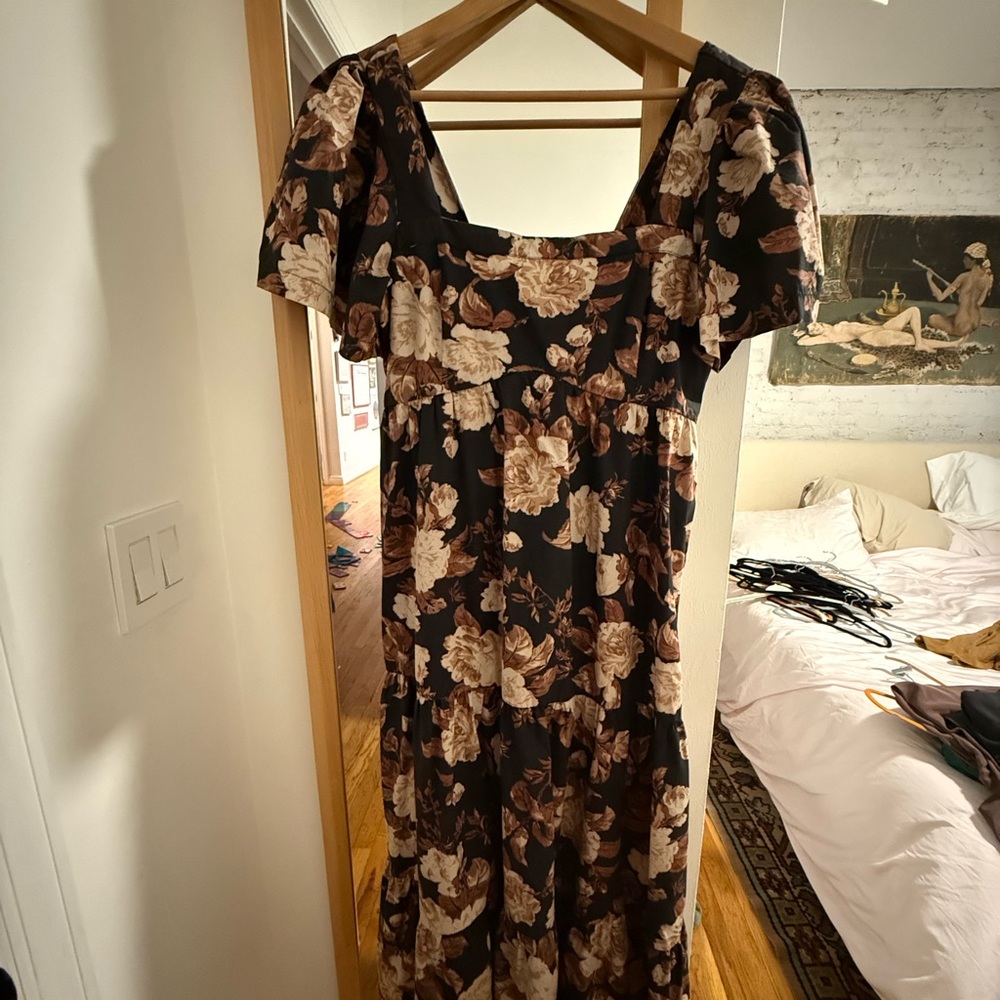 Abercrombie & Fitch Floral Black and Brown Dress